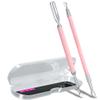 2PCS Metal Pink Cuticle Pusher and Scraper, Nail Trimmer Cutter Stainless Steel Gel Scraper Tool, Nail Polish Remover Peeler Durable Salon Manicure Pedicure Cleaner for Fingernail and Toenail view 1
