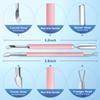 2PCS Metal Pink Cuticle Pusher and Scraper, Nail Trimmer Cutter Stainless Steel Gel Scraper Tool, Nail Polish Remover Peeler Durable Salon Manicure Pedicure Cleaner for Fingernail and Toenail view 2