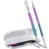 2PCS Metal Cuticle Pusher and Scraper (Blue Purple Mermaid), Nail Trimmer Cutter Stainless Steel Gel Scraper Tool, Nail Polish Remover Peeler Salon Manicure Pedicure Cleaner for Fingernail and Toenail view 1