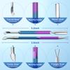 2PCS Metal Cuticle Pusher and Scraper (Blue Purple Mermaid), Nail Trimmer Cutter Stainless Steel Gel Scraper Tool, Nail Polish Remover Peeler Salon Manicure Pedicure Cleaner for Fingernail and Toenail view 2