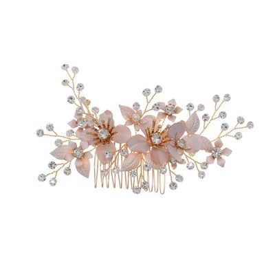 Mikinona 1Pc Pearl Rhinestone Hair Comb Elegant Alloy Hair Accessory for Weddings and Special Occasions Beautiful Headdress for All Hairstyles