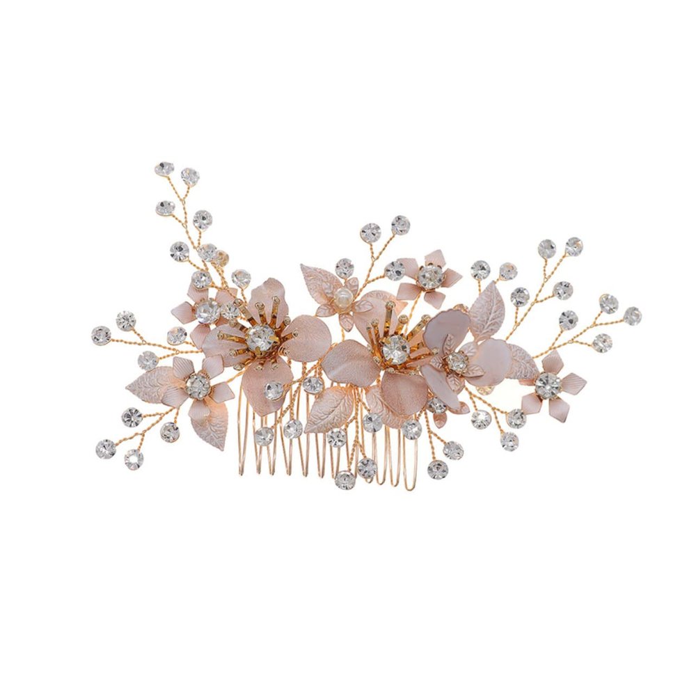 Mikinona 1Pc Pearl Rhinestone Hair Comb Elegant Alloy Hair Accessory for Weddings and Special Occasions Beautiful Headdress for All Hairstyles