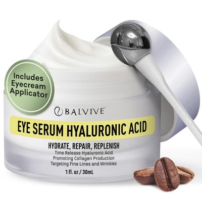 BALVIVE Caffeine Under Eye Cream for Dark Circles, Puffiness, Wrinkles, Bags Under Eye & Fine Lines with Retinol & Multi-Peptides - Brightening, Hydrating & Revitalizing for Women & Men, 30ml
