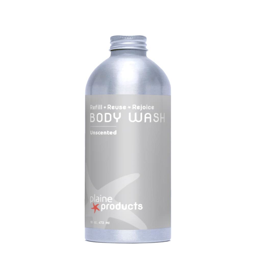 Plaine Products Refillable Unscented Body Wash, 16 oz (Refill (without pump))