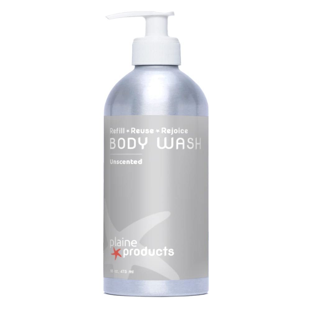 Plaine Products Refillable Unscented Body Wash, 16 oz (Original (with pump))