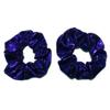 Shiny Metallic Scrunchie Set, Set of 2 Sparkly Lame Scrunchies (Metallic Royal Blue) view 1