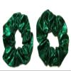 Shiny Metallic Scrunchie Set, Set of 2 Sparkly Lame Scrunchies (Metallic Kelly Green) view 1