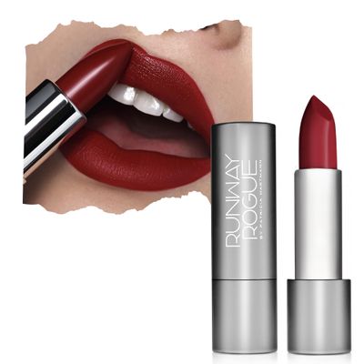 Runway Rogue 90s Vibe Lipstick, Moisturizing Matte Rich Berry-Red Lipstick, Celeb
