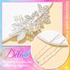Heread Pearl Bride Wedding Hair Pins Silver Leaf Bridal Hair Pieces Rhinestones Hair Accessories for Women and Girls (Pack of 3 view 4