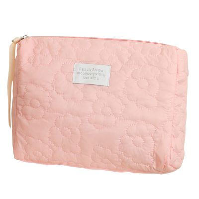 Surblue Coquette Makeup Bag Cute Kawaii Cosmetic Bag Aesthetic Floral Makeup Pouch Stuff Travel Toiletry Bags for Women Girls, Pink