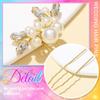 Heread Pearl Bride Wedding Hair Pins Crystal Bridal Headpiece Hair Accessories for Women and Girls Pack of 3 (Gold) view 4
