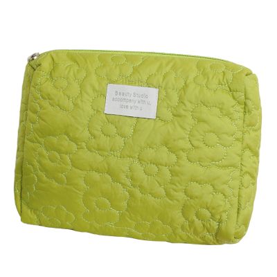 Surblue Coquette Makeup Bag Cute Kawaii Cosmetic Bag Aesthetic Floral Makeup Pouch Stuff Travel Toiletry Bags for Women Girls, Green