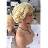 13x4 Blonde Lace Front Wig 613 Virgin Human Hair Short Wavy Bob Wigs Wave Style Pixie Cut for Women 150% Density 8 inches view 3
