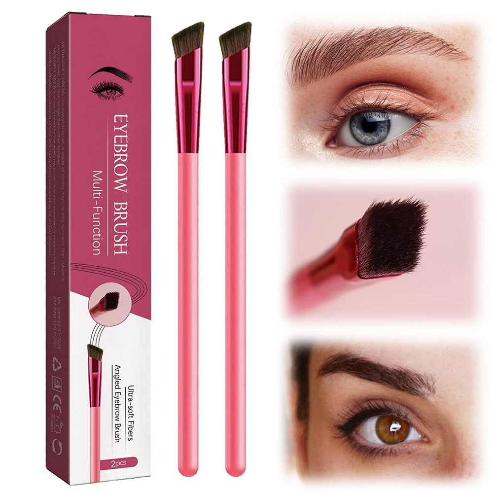 Vevogem 2023 New Amazing Multifunctional Eyebrow Brush - Realistic Eyebrow Brush, Multi Purpose Square Eyebrow Makeup Brush, for Drawing Brows Similar to 3D Natural Real Hair (2 Sets) (Pack of 1)