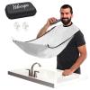 Pelocapa Beard Grooming Bib for Men, Non-stick Beard Shaving Catcher, Beard Trimming Styling Bib with 2 Suction Cups and Storage Bag (White) view 1