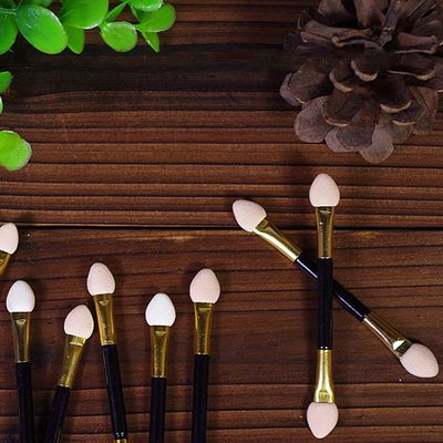 Sponge Eyeshadow Brush, 10pcs Reusable Eyeshadow Applicators Eyeshadow Brush Double Ended Disposable Eye Shadow Sponge Applicators Make Up Brush Eye Makeup Applicators Beauty Tool