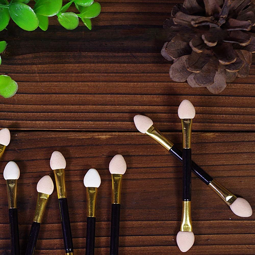 Sponge Eyeshadow Brush, 10pcs Reusable Eyeshadow Applicators Eyeshadow Brush Double Ended Disposable Eye Shadow Sponge Applicators Make Up Brush Eye Makeup Applicators Beauty Tool