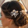Heread Starfish Bride Wedding Hair Pins Silver Seashell Mermaid Bridal Hair Piece Pearl Beach Hair Accessories for Women and Girls Pack of 2) view 4