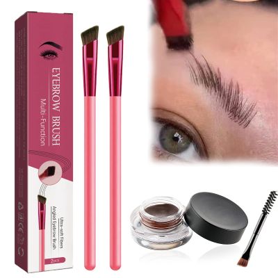 4D Hair Stroke Brow Stamp Brush, Eyebrow Hair Stroke Brush, 4D Hair Stroke Ultra-Thin Brow Brush, Anjoize Eyebrow Pen, Realistic Hair Stroke Eyebrow Brush (dark brown)