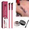 4D Hair Stroke Brow Stamp Brush, Eyebrow Hair Stroke Brush, 4D Hair Stroke Ultra-Thin Brow Brush, Anjoize Eyebrow Pen, Realistic Hair Stroke Eyebrow Brush (dark brown) view 1