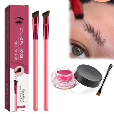 4D Hair Stroke Brow Stamp Brush, Eyebrow Hair Stroke Brush, 4D Hair Stroke Ultra-Thin Brow Brush, Realistic Hair Stroke Eyebrow Brush (magedta)