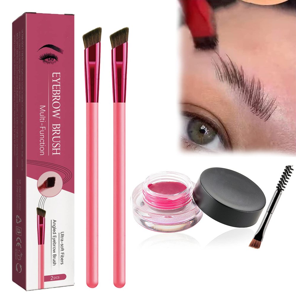 4D Hair Stroke Brow Stamp Brush, Eyebrow Hair Stroke Brush, 4D Hair Stroke Ultra-Thin Brow Brush, Realistic Hair Stroke Eyebrow Brush (magedta)