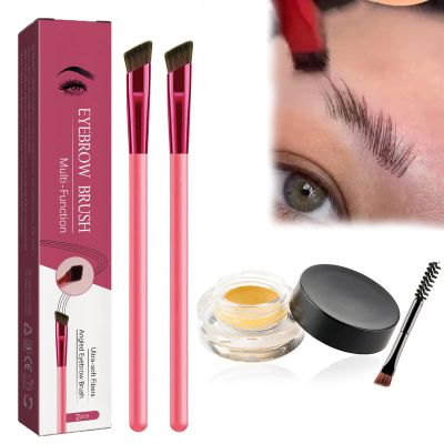 4D Hair Stroke Brow Stamp Brush, Eyebrow Hair Stroke Brush, 4D Hair Stroke Ultra-Thin Brow Brush, Realistic Hair Stroke Eyebrow Brush (daffodil)