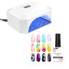 Makartt Clear Blooming Gel 15ml UV LED Soak Off Nail Art Polish for Spreading Effect Bundle With Eloisee 36W UV LED Nail Lamp, UV Light for Nails Professional Curing Lamp view 1