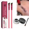 4D Hair Stroke Brow Stamp Brush, Eyebrow Hair Stroke Brush, 4D Hair Stroke Ultra-Thin Brow Brush, Realistic Hair Stroke Eyebrow Brush (black) view 1