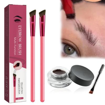 4D Hair Stroke Brow Stamp Brush, Eyebrow Hair Stroke Brush, 4D Hair Stroke Ultra-Thin Brow Brush, Realistic Hair Stroke Eyebrow Brush (walnut)