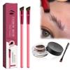 4D Hair Stroke Brow Stamp Brush, Eyebrow Hair Stroke Brush, 4D Hair Stroke Ultra Thin Brow Brush, Realistic Hair Stroke Eyebrow Brush (light brown) view 1