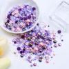 Briskbloom 60g Mix Flatback Pearls and Rhinestones for Crafts, 3620PCS for Tumblers Nail Face Art, Jelly Rhinestones and Half Pearls, With Tweezers Wax Pen, Pink|Purples view 3