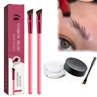 4D Hair Stroke Brow Stamp Brush, Eyebrow Hair Stroke Brush, 4D Hair Stroke Ultra-Thin Brow Brush, Realistic Hair Stroke Eyebrow Brush (white out)