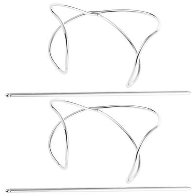 OSALADI 2pcs Irregular Curved Metal Hairpins Bun Maker for Thick Hair Elegant Hair Cuffs for Updos and Casual Styles