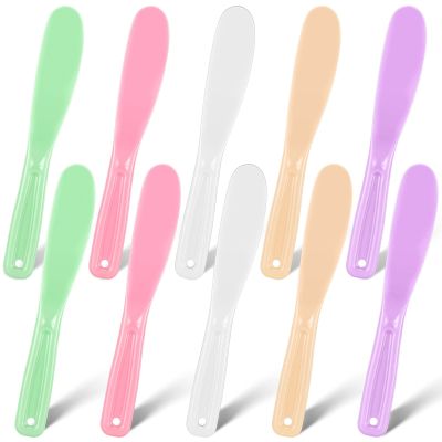 10 Pcs Plastic Cosmetic Spatula Jelly Mask Skincare Lotion Disposable Spatulas for Facials Face Mask Applicator Makeup Scoop Tools(Colorful)