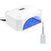 Makartt Eloisee 36W UV LED Nail Lamp, UV Light for Nails Professional Curing Lamp Bundle with Safety Nail Drill Bits Tungsten Carbide Cuticle Remover Drill Bit Under Nail Cleaner view 1