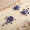 Teyglen Bride Wedding Hair Pins Set, Blue: 3 Pieces Vintage Crystal Pearl Hair Clips, Rhinestone Headpieces Accessories for Women Girls view 3