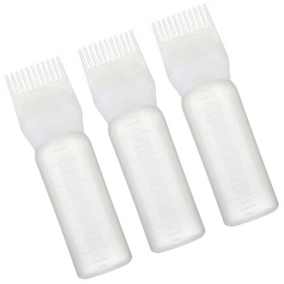 FOMIYES 3pcs Hair Dye Applicator Comb Graduated Scale Professional Hair Coloring Bottle for Even Distribution for Salon and Home
