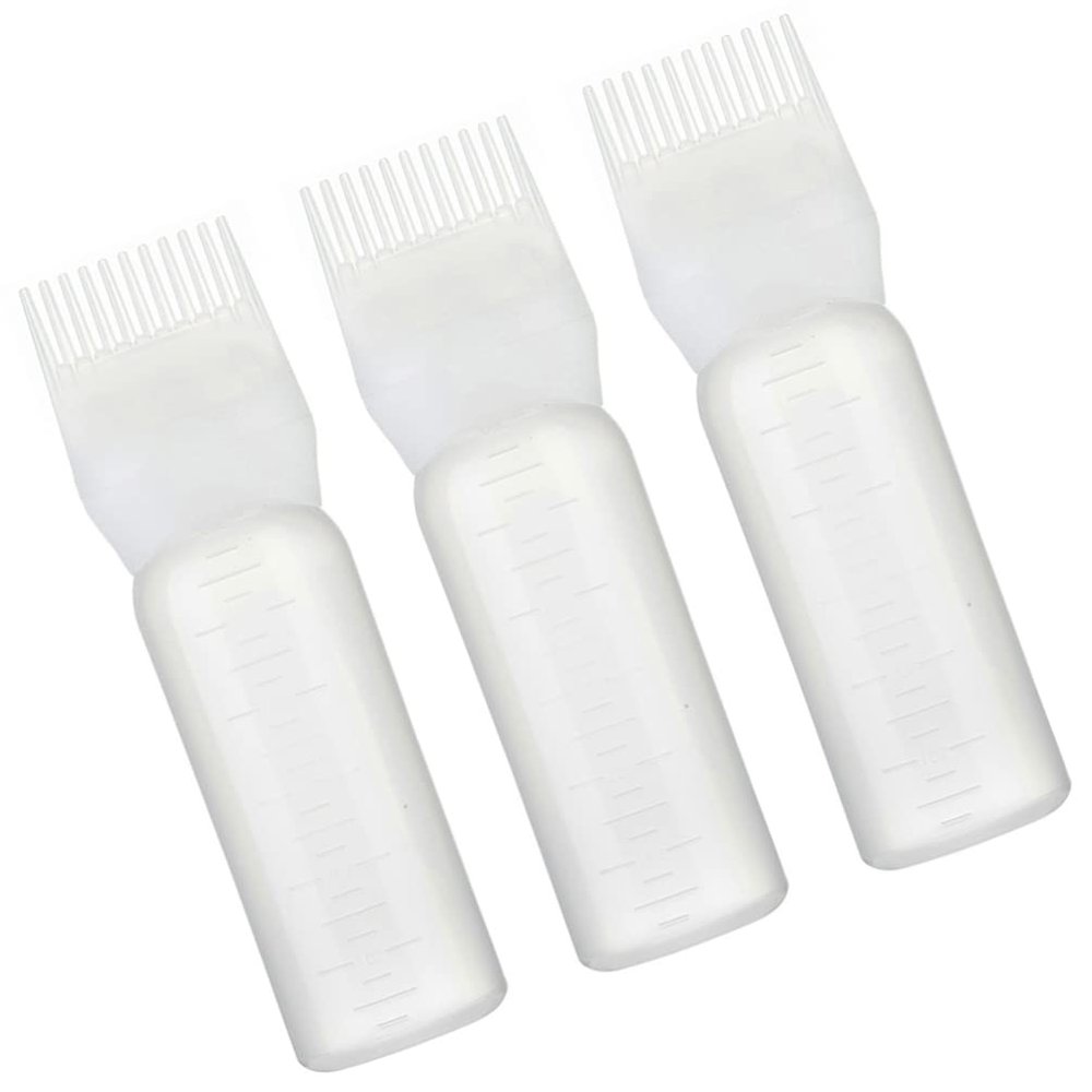 FOMIYES 3pcs Hair Dye Applicator Comb Graduated Scale Professional Hair Coloring Bottle for Even Distribution for Salon and Home