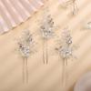 Teyglen Bride Wedding Crystal Pearls Hair Pins Vintage Silver Pearl Hair Pins Set Bridal Rhinestone Hair Pieces Headpieces Vintage Hair Accessories Jewelry Set for Women (Silver) view 1