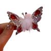 LRGKMCWTOB Butterfly Hair Pins Bride Wedding Head Pieces Hair Accessories for Women Girls Hairpins Decorative Moving Flying Butterfly Shiny Hair Clips Barrettes 1PcsRed view 1