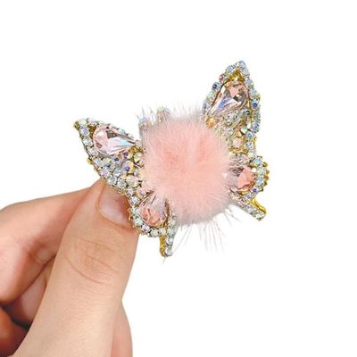 LRGKMCWTOB Butterfly Hair Pins Bride Wedding Head Pieces Hair Accessories for Women Girls Hairpins Decorative Moving Flying Butterfly Shiny Hair Clips Barrettes 1PcsPink