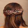 Teyglen Hair Clip, Women Dainty Pearl Crystal Hair Pins Set, Rose Gold, 3 Pieces, for Bride, Women, Girls, Hair Decoration, Bridal Styling, Wedding, Party view 2