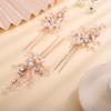Teyglen Hair Clip, Women Dainty Pearl Crystal Hair Pins Set, Rose Gold, 3 Pieces, for Bride, Women, Girls, Hair Decoration, Bridal Styling, Wedding, Party view 3