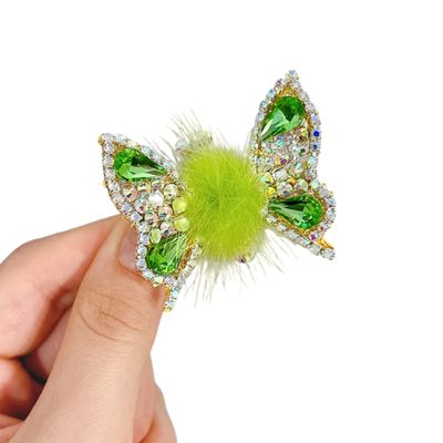 LRGKMCWTOB Butterfly Hair Pins Bride Wedding Head Pieces Hair Accessories for Women Girls Hairpins Decorative Moving Flying Butterfly Shiny Hair Clips Barrettes 1PcsGreen