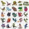 CHARLENT 148 PCS Dinosaur and Dragon Temporary Tattoos for Kids - Dragon Individually Tattoos for Boys Girls Dinosaur Birthday Party Favors Goodie Bag Fillers view 1