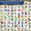 CHARLENT 148 PCS Dinosaur and Dragon Temporary Tattoos for Kids - Dragon Individually Tattoos for Boys Girls Dinosaur Birthday Party Favors Goodie Bag Fillers view 3