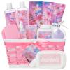 Bath & Body Gift Set, Luxury Home Spa Bath Gift Basket, Cherry Blossom spa kit for women,bath basket Christmas Gifts for Women & Teens, 12 Pcs Bath Spa Kit for women Body Kit Birthday Gift Christmas view 1