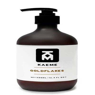 KAEME GOLDFLAKES BLACK SOAP BODY WASH-Plant Based, Handmade, Sulphate,Paraben, Dye Free, Nourishing and Soothing Formula|Ose Dudu|Pimple|Eczema|Acne, Anti-Bacterial and Herbal|Rashes-500mL /16.9Fl oz)
