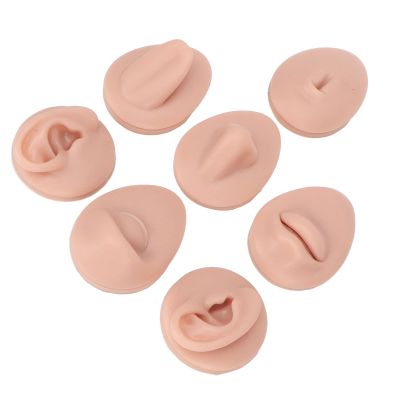 FILFEEL Body Piercing Practice Model, Silicone Ear, Eye, Nose, Mouth, Tongue, Belly Button Model for Novice Piercer (Medium Fleshcolor)